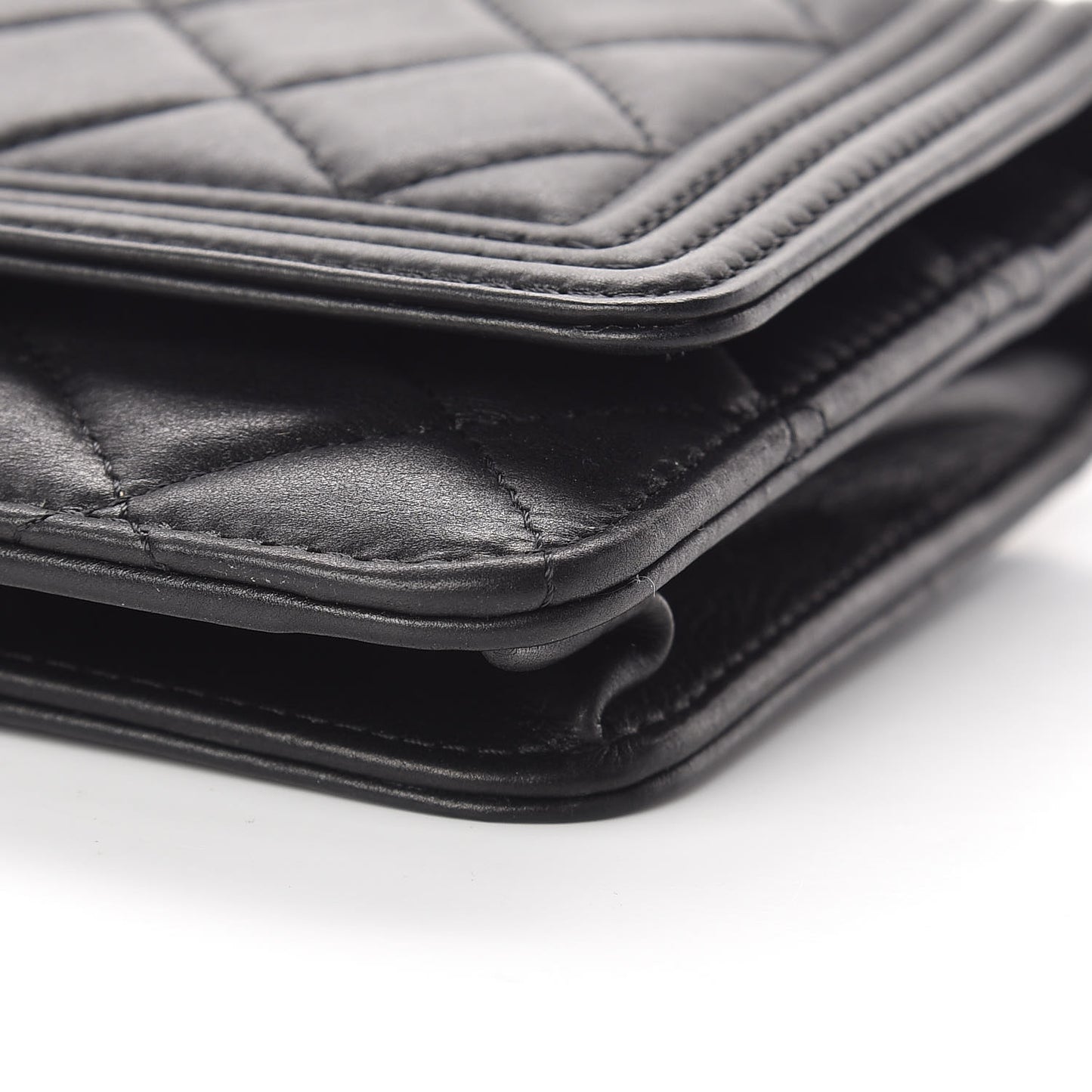 Calfskin Quilted Boy Wallet On Chain WOC So Black