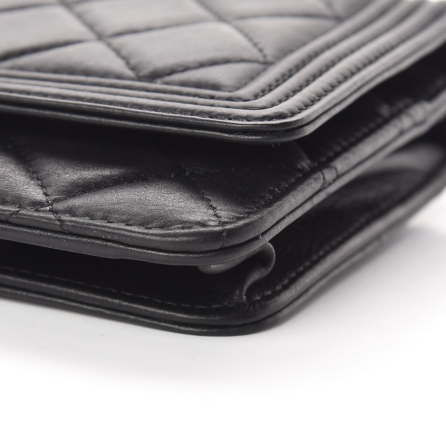 Chanel Calfskin Quilted Boy Wallet On Chain WOC So Black 11 of 17
