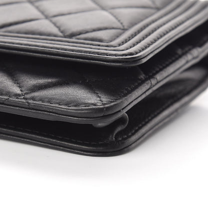 Chanel Calfskin Quilted Boy Wallet On Chain WOC So Black 11 of 17