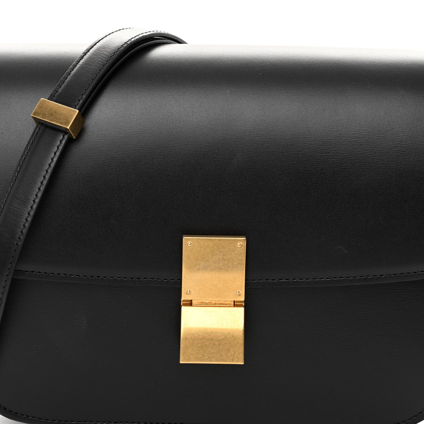 Box Calfskin Medium Classic Box Flap Bag Black