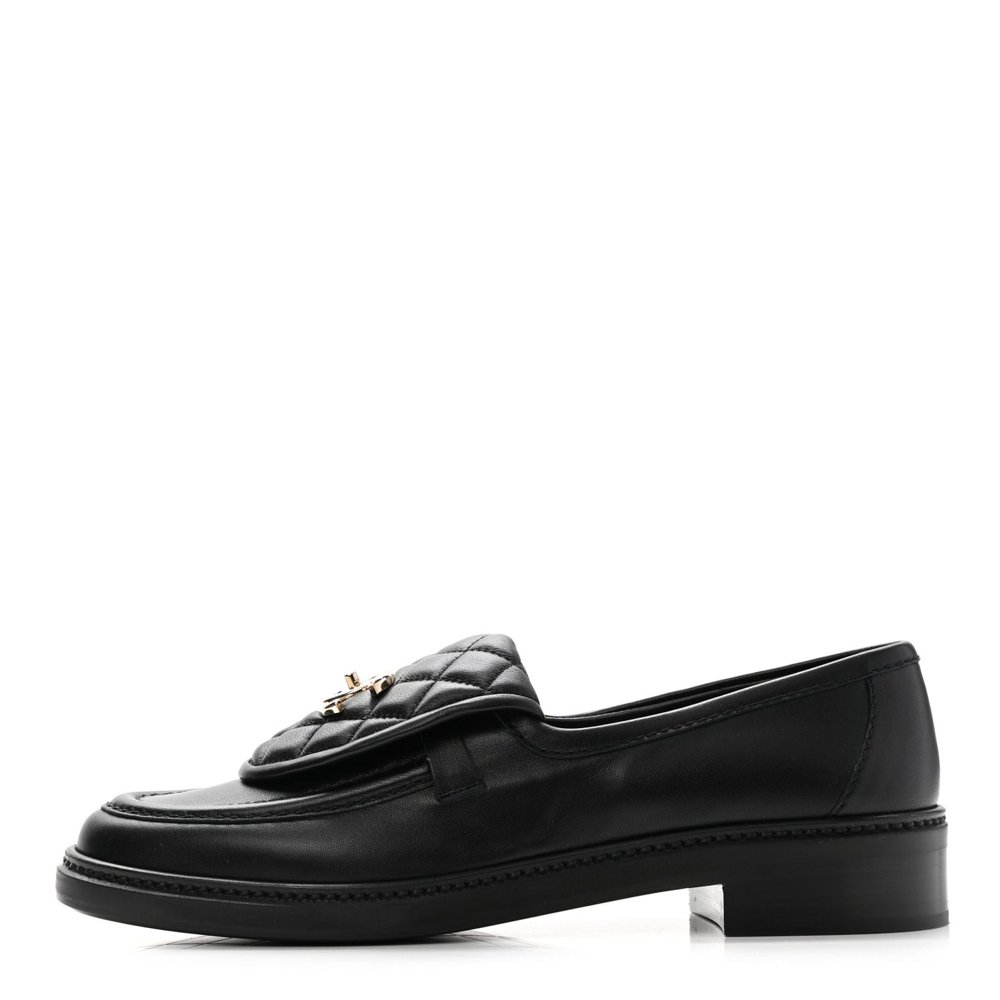 Lambskin Quilted CC Turnlock Loafers 39 Black