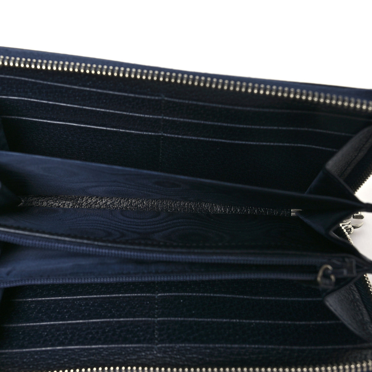 Gucci GG Supreme Monogram Textured Dollar Calfskin Web Ophidia Zip Around Wallet Beige Blue 5 of 8