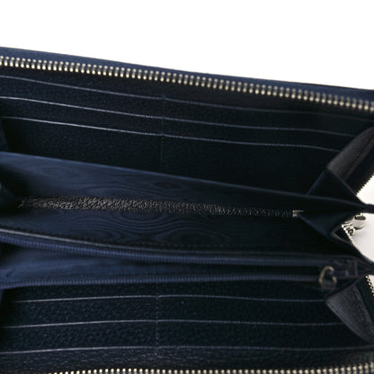 Gucci GG Supreme Monogram Textured Dollar Calfskin Web Ophidia Zip Around Wallet Beige Blue 5 of 8