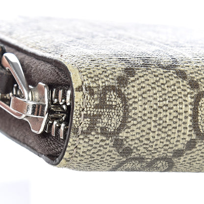 Gucci GG Supreme Monogram Web Bee Zip Around Wallet Beige Cocoa 9 of 10