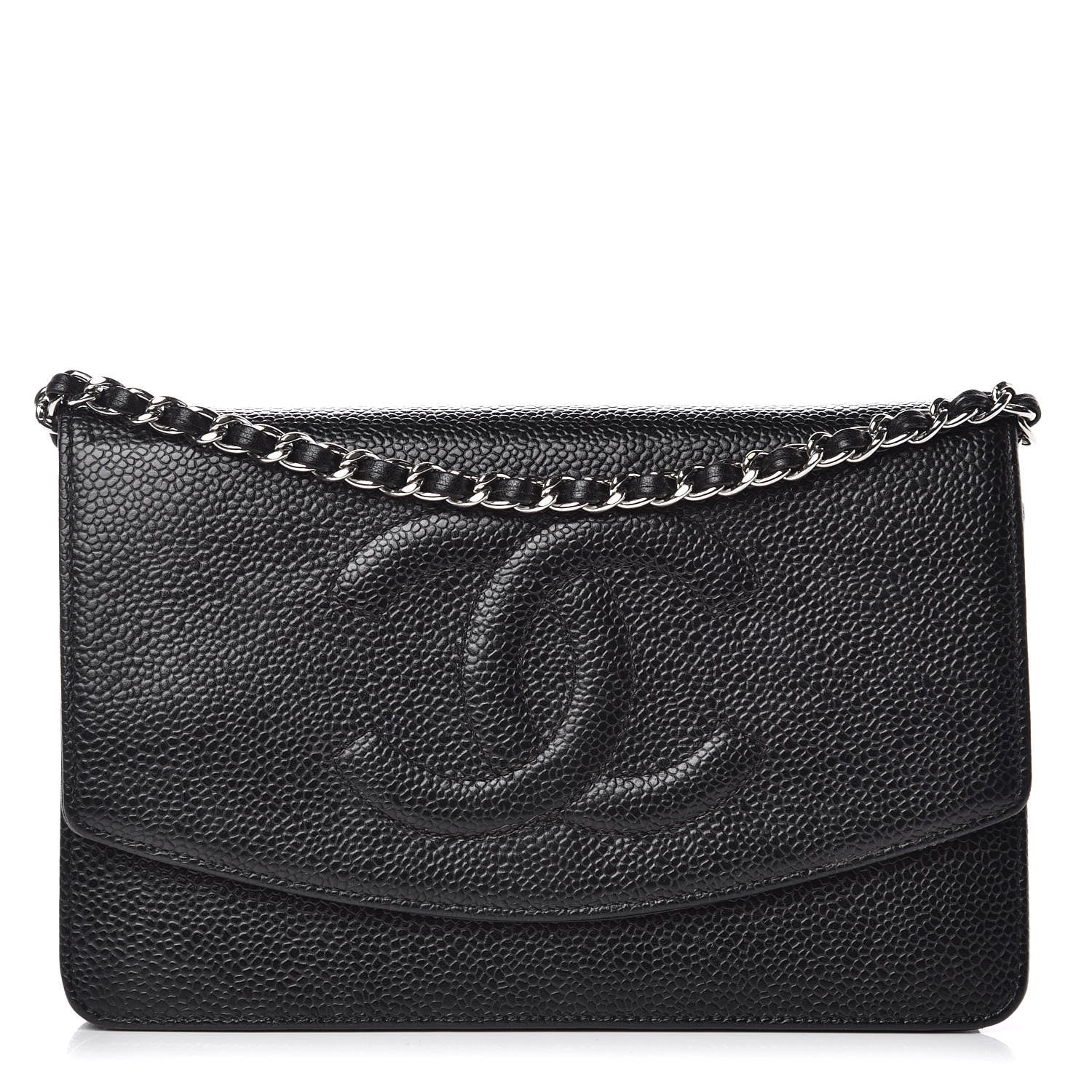 Chanel Caviar Timeless CC Wallet On Chain WOC Black 1 of 15