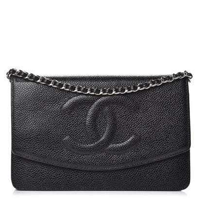 Chanel Caviar Timeless CC Wallet On Chain WOC Black 1 of 15