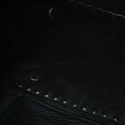 Valentino Garavani Pebbled Calfskin Medium Rockstud Tote Black 6 of 9