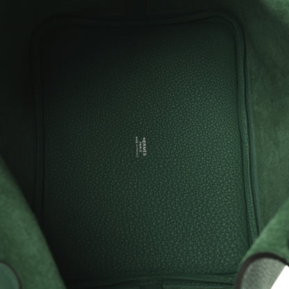 Hermes Taurillon Clemence Picotin Lock 22 MM  Vert Jade 5 of 10