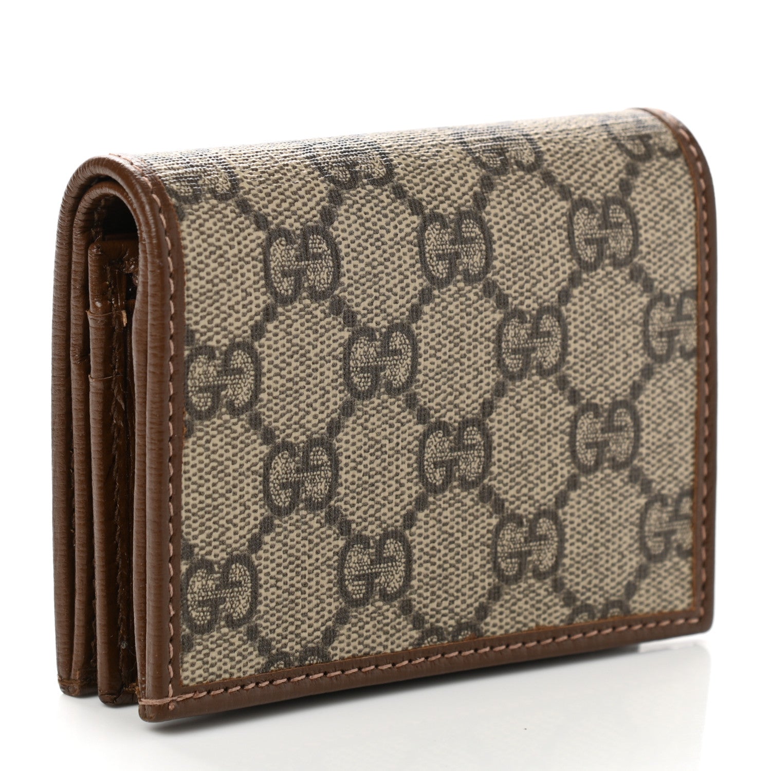 Gucci GG Supreme Monogram Horsebit 1955 Card Case Wallet Beige Ebony Brown Sugar 3 of 7