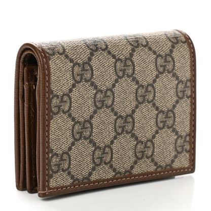 Gucci GG Supreme Monogram Horsebit 1955 Card Case Wallet Beige Ebony Brown Sugar 3 of 7