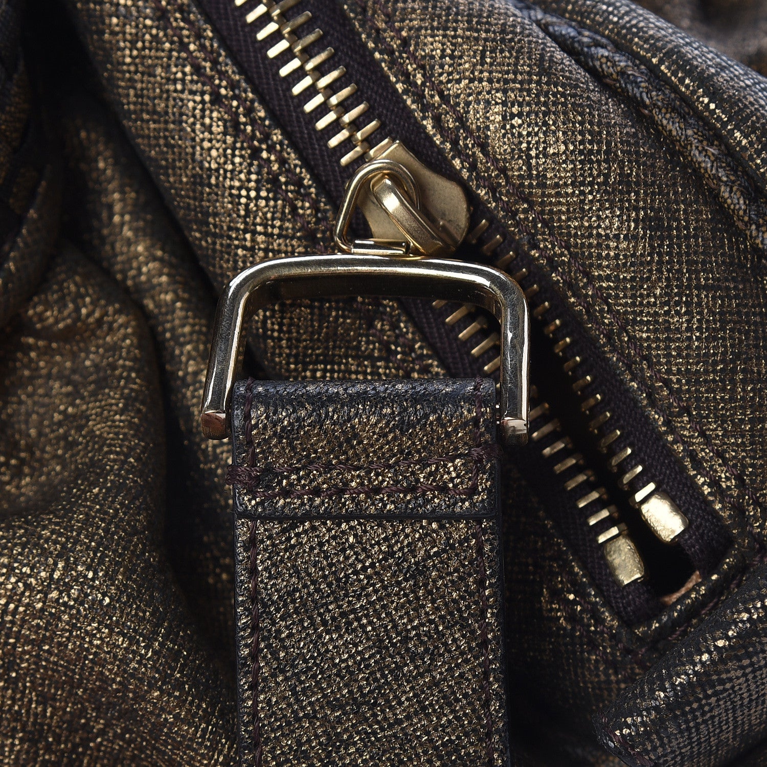 Fendi Zucca Goatskin Spy Bowler Tobacco Bronzo 11 of 16