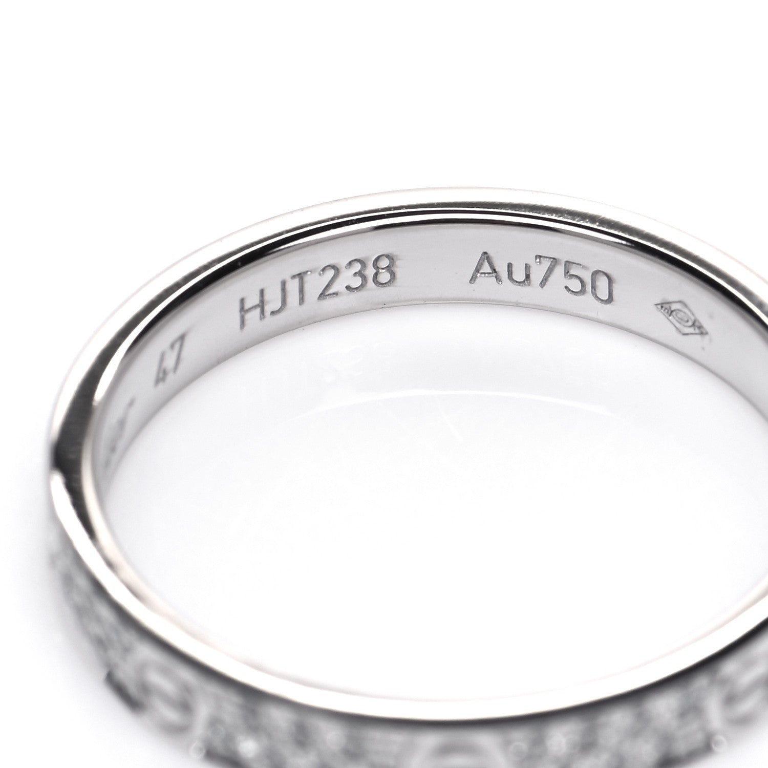 Cartier 18K White Gold Diamond 2.6mm LOVE Paved Band Ring 47 4 4 of 7