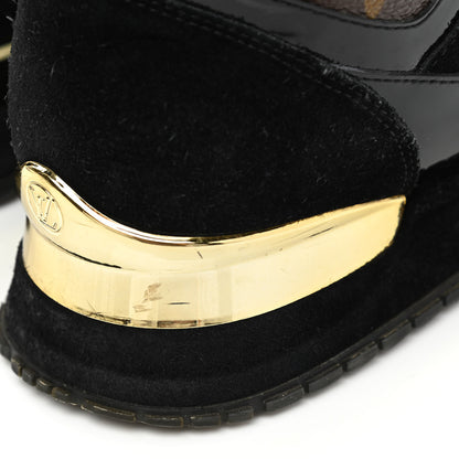 Louis Vuitton Suede Monogram Run Away Sneakers 38 Black 9 of 10