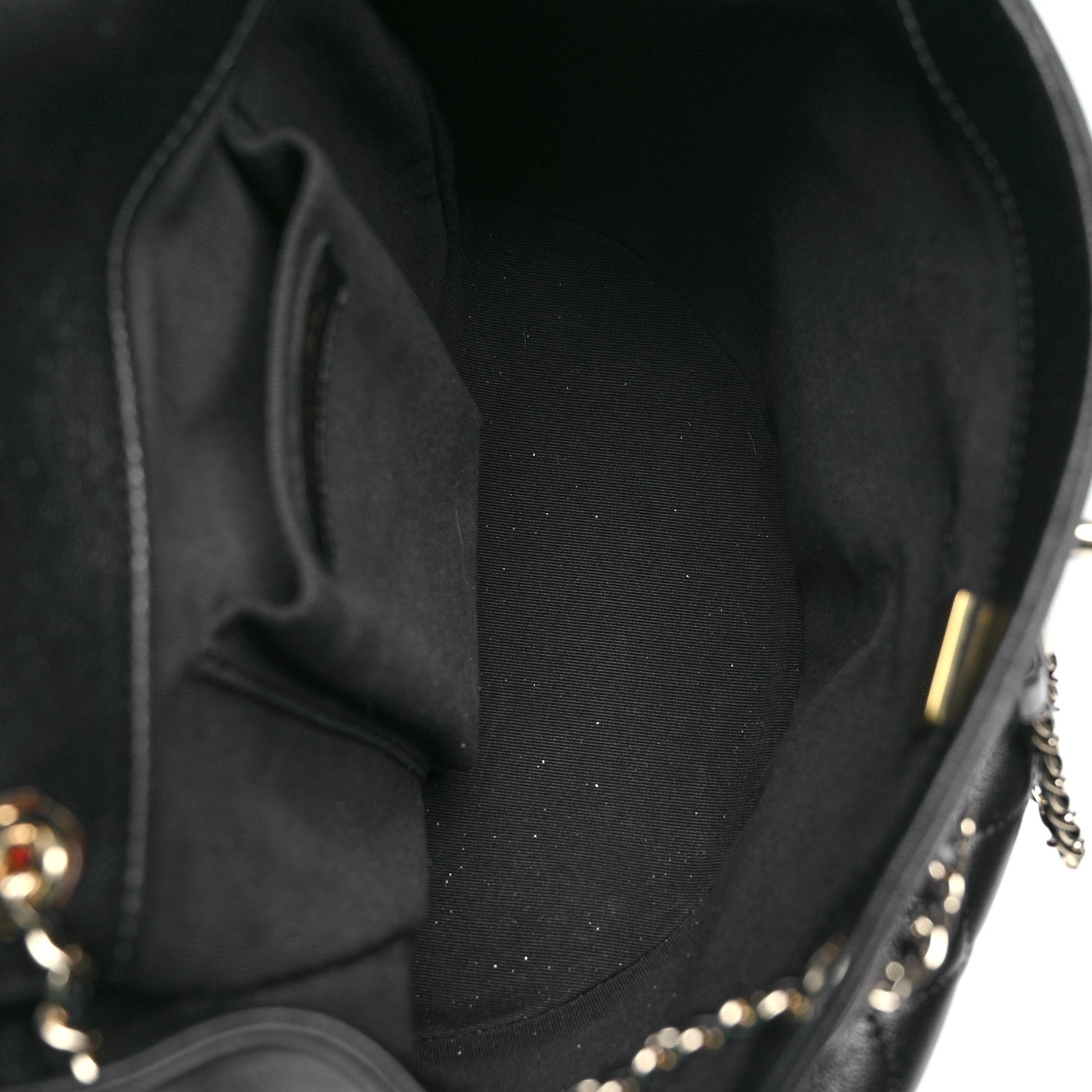 Chanel Calfskin Quilted Large Duma Pockets Drawstring Backpack Black 5 of 11