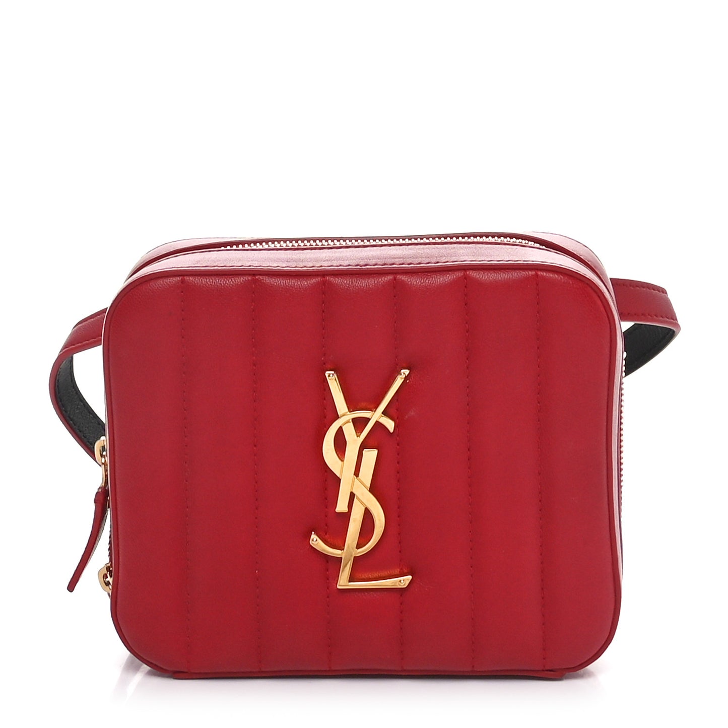 Lambskin Matelasse Vicky Monogram Belt Bag Eros Red