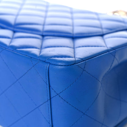 Chanel Lambskin Quilted Maxi Double Flap Blue 10 of 15