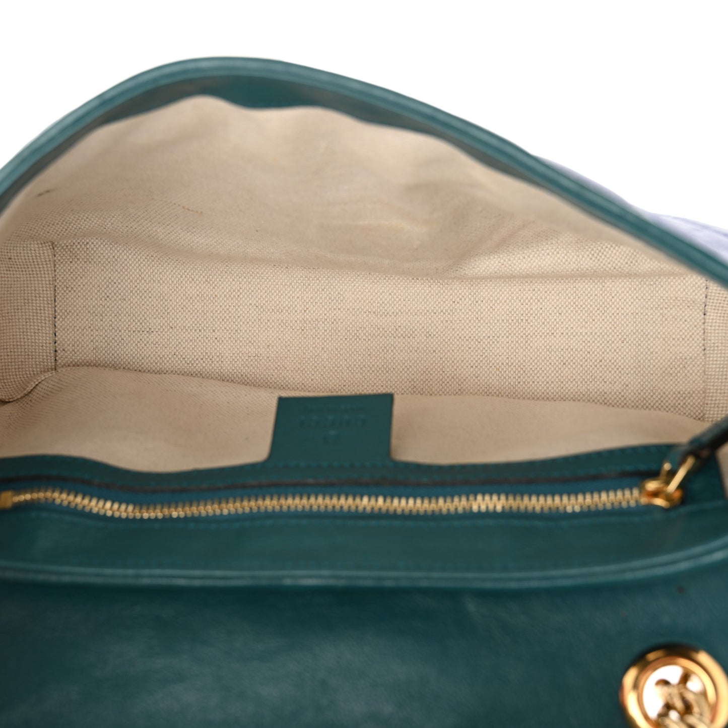 Azalea Calfskin Enamel Matelasse Diagonal Small Torchon GG Marmont Shoulder Bag Imperial Blue Pavone