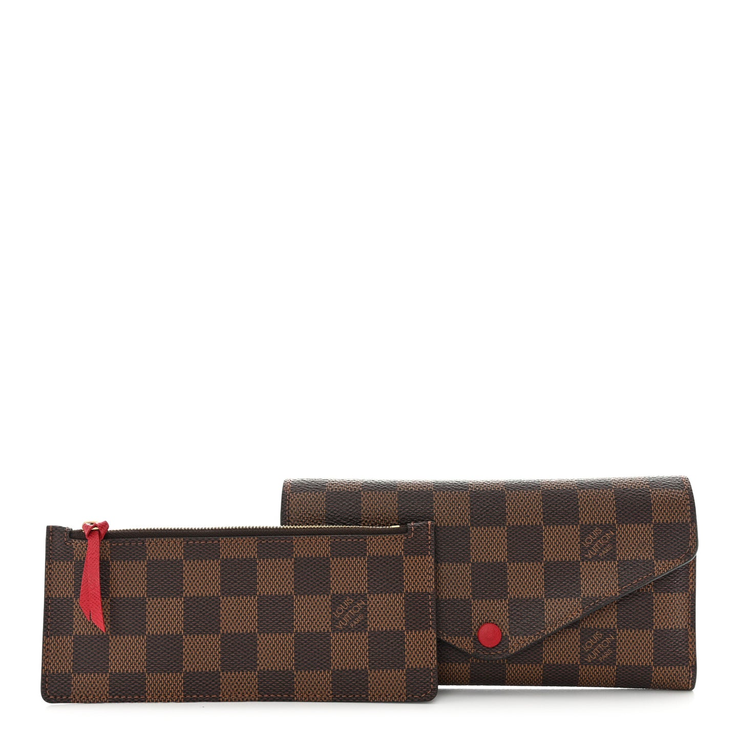 Damier Ebene Josephine Wallet Red