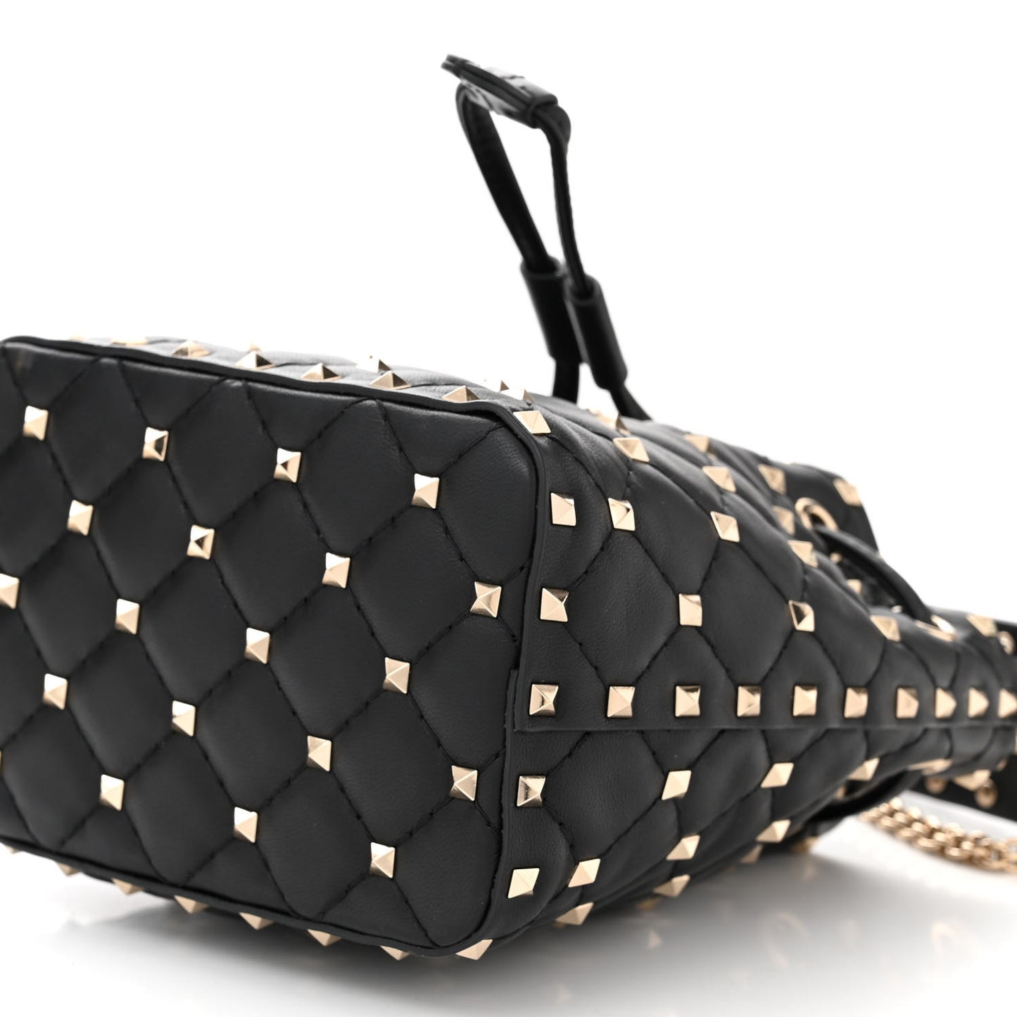 Nappa Mini Rockstud Spike Bucket Bag Black