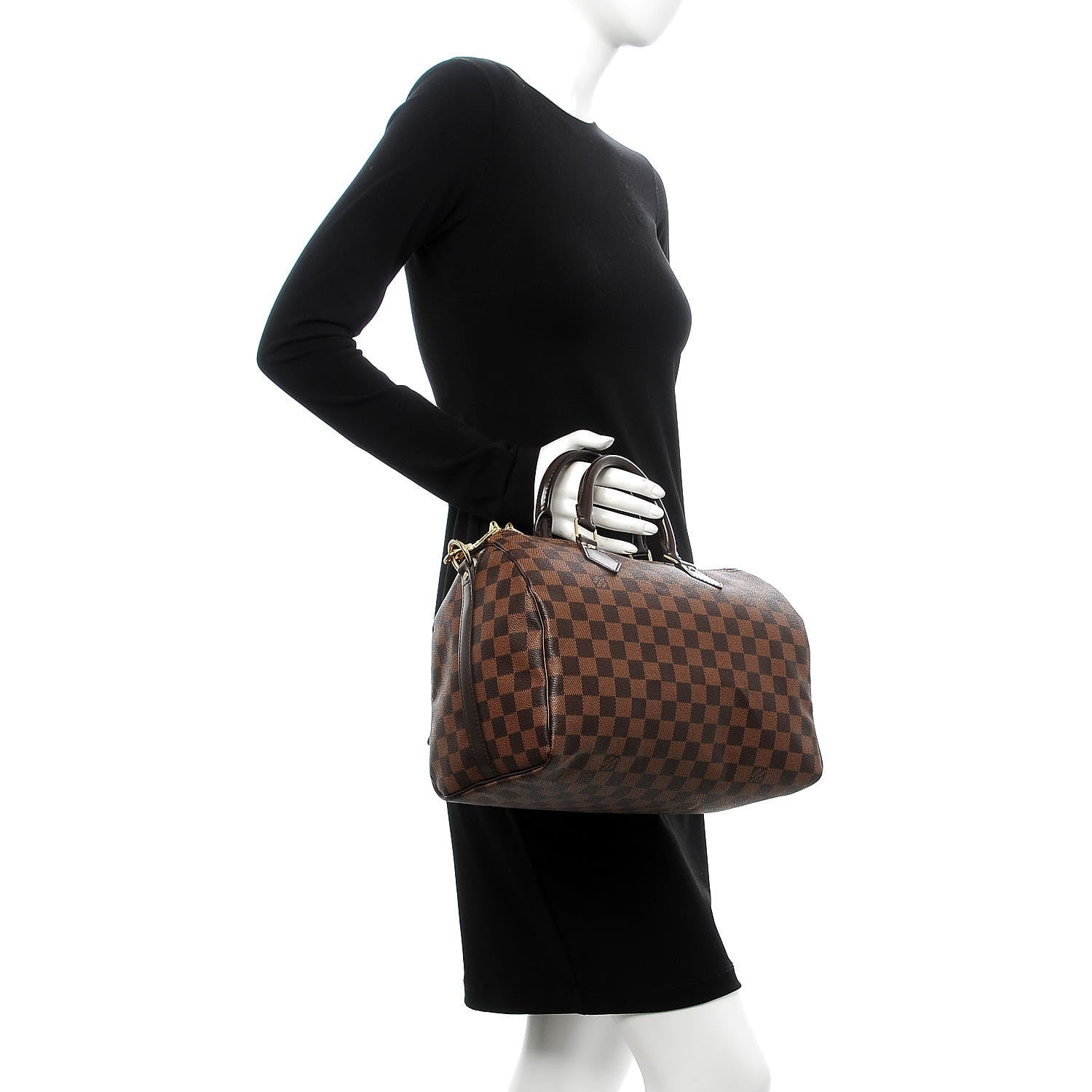Louis Vuitton Damier Ebene Speedy Bandouliere 30 3 of 9