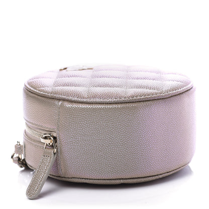 Chanel Iridescent Caviar Quilted Round Clutch With Chain Beige 4 of 11