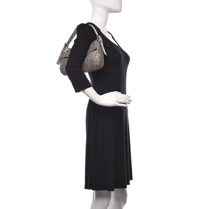 Fendi Metallic Lurex Zucca Vitello Baguette Oro Argento 2 of 10