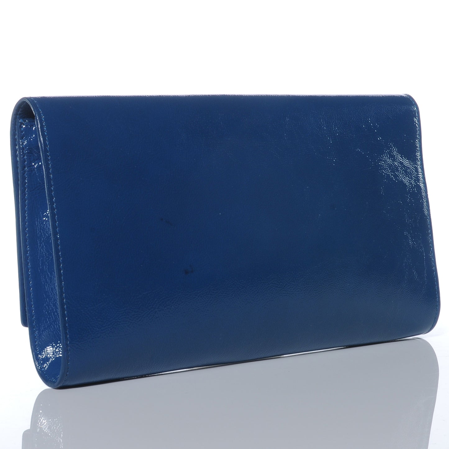 Textured Patent Large Belle de Jour Clutch Cobalt Blue