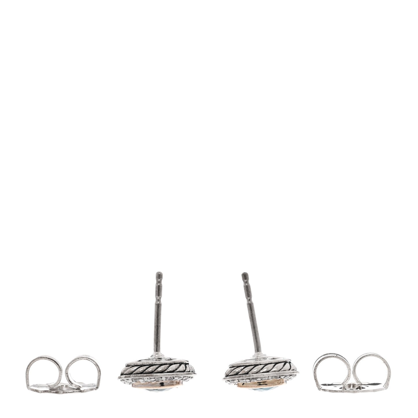 Sterling Silver Diamond Blue Topaz 5mm Petite Albion Earrings