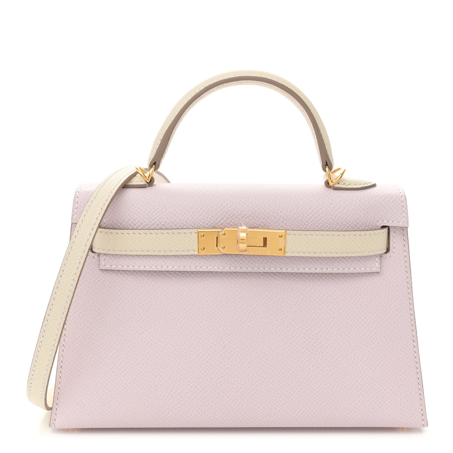 Hermes Epsom Horseshoe Mini Kelly Sellier 20 Mauve Pale Craie 1 of 11