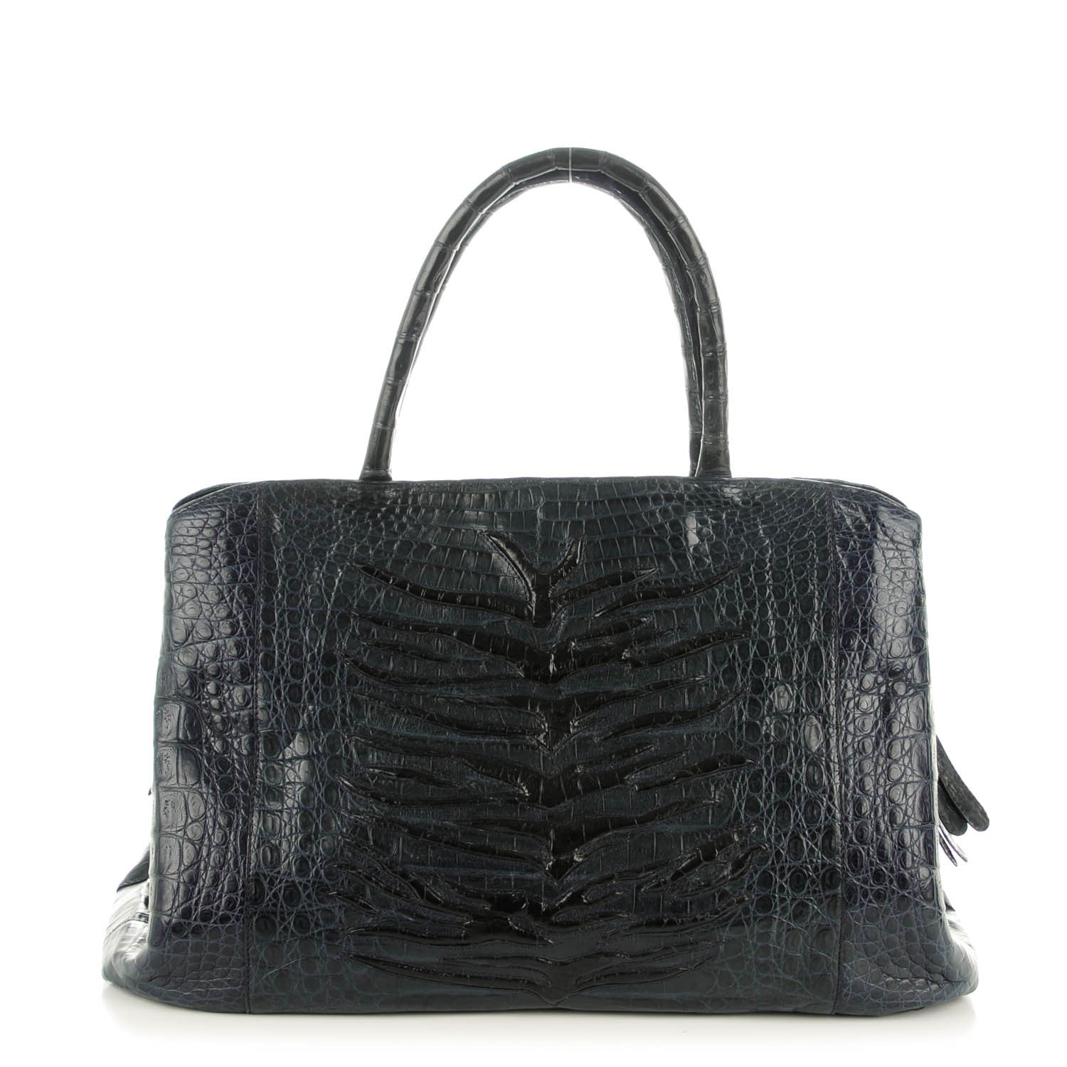 Nancy Gonzalez Crocodile Top Handle Tote Dark Blue 1 of 16