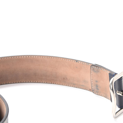 Gucci GG Supremem Monogram Selleria Calfskin Square Spur 40mm Belt 95 38 Beige Blue 7 of 10