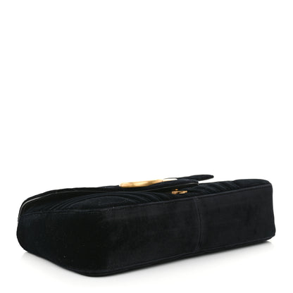 Gucci Velvet Matelasse Medium GG Marmont Shoulder Bag Black 4 of 11