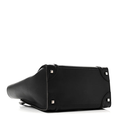 Celine Drummed Calfskin Mini Luggage Black 4 of 9