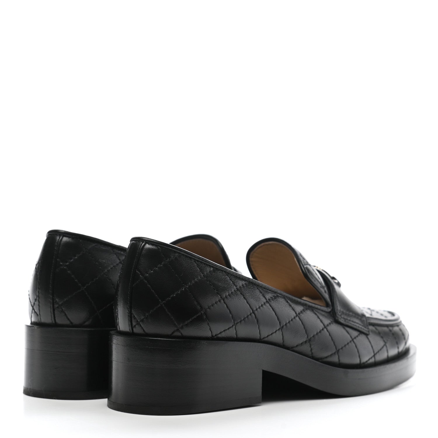 Chanel Calfskin Stitched CC Loafers 35.5 Black 4 of 8