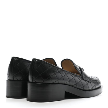 Chanel Calfskin Stitched CC Loafers 35.5 Black 4 of 8