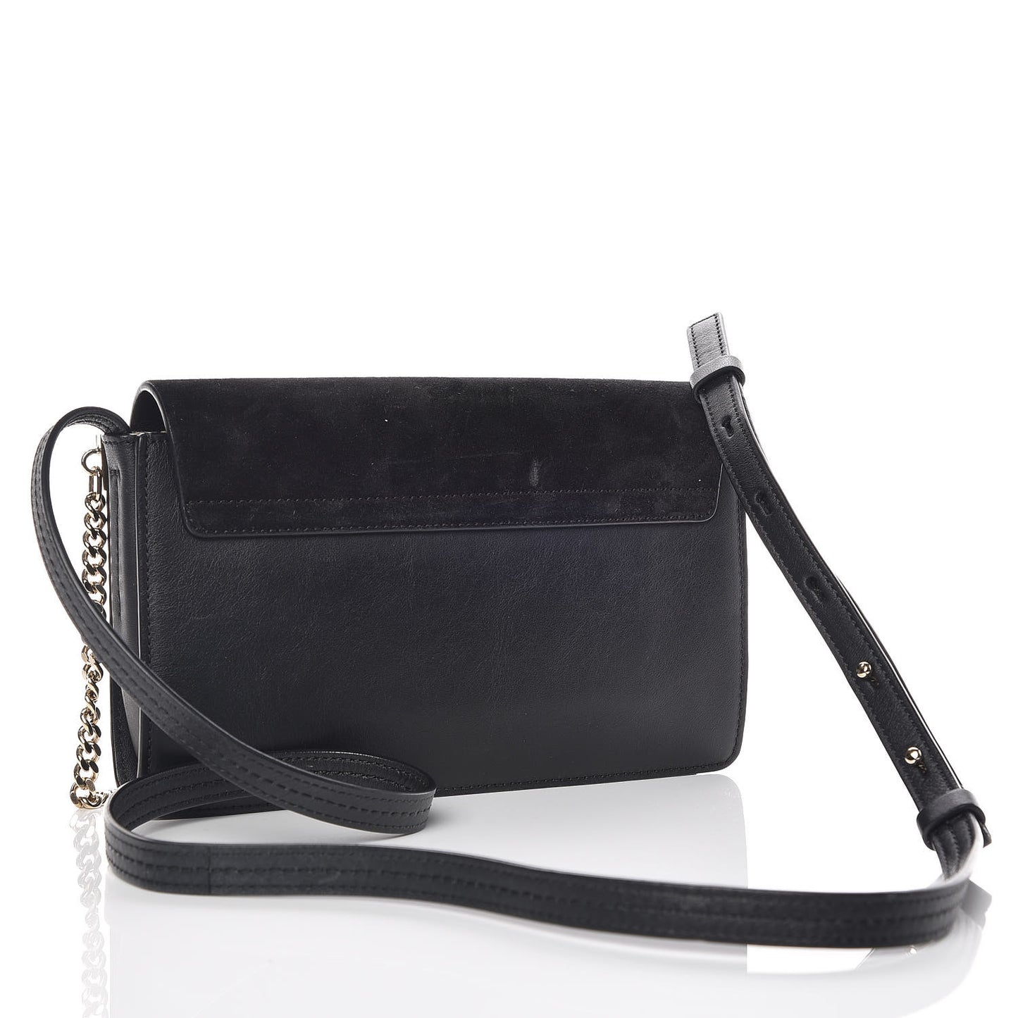 Suede Calfskin Small Faye Shoulder Bag Black