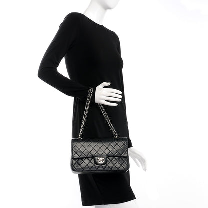 Chanel Lambskin Quilted Medium Double Flap Black 2 of 9
