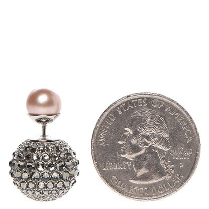 Christian Dior Crystal Mise En Dior Tribal Earrings Grey Pink 2 of 5