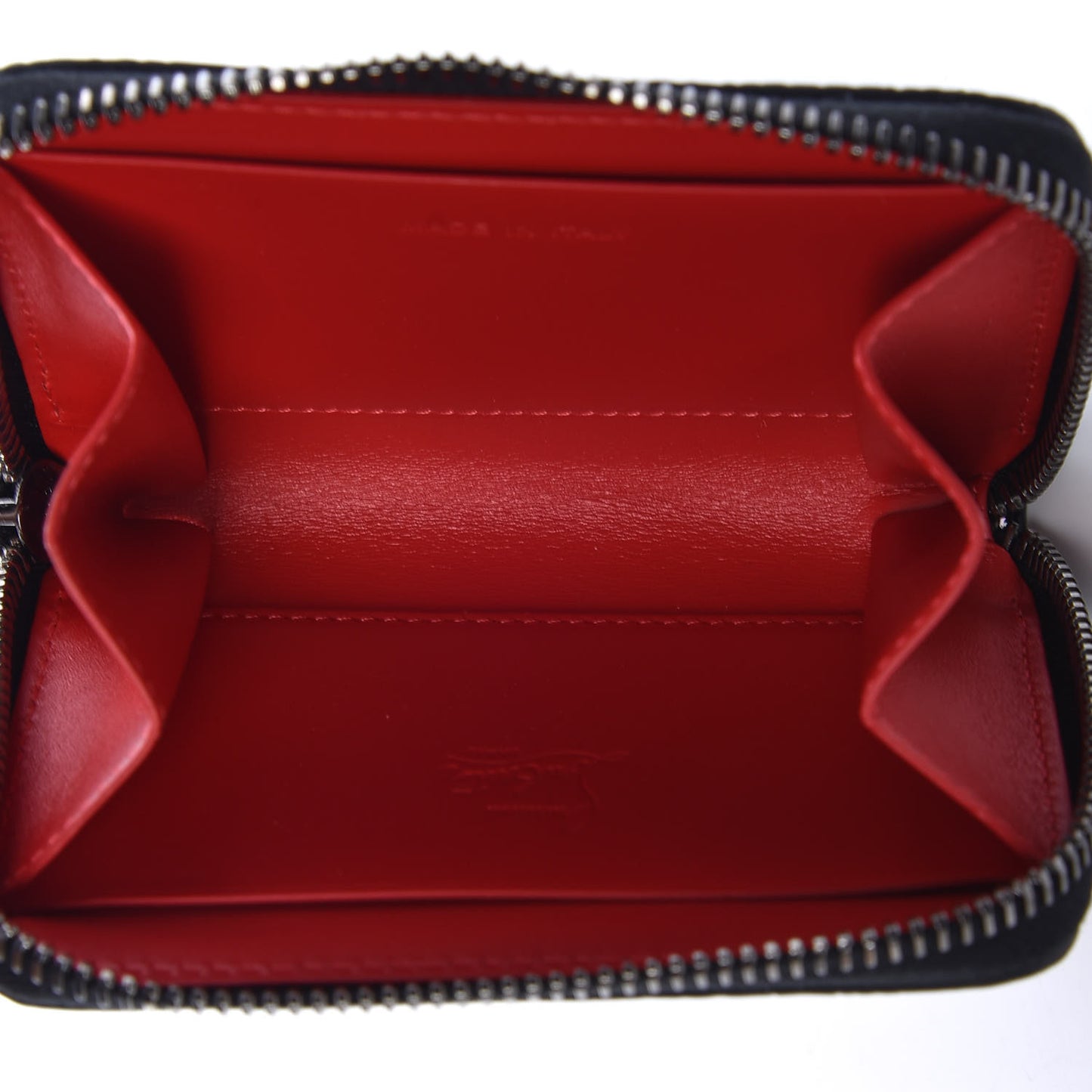 Metallic Panettone Patent Spikes Coin Purse Black Multicolor Metal