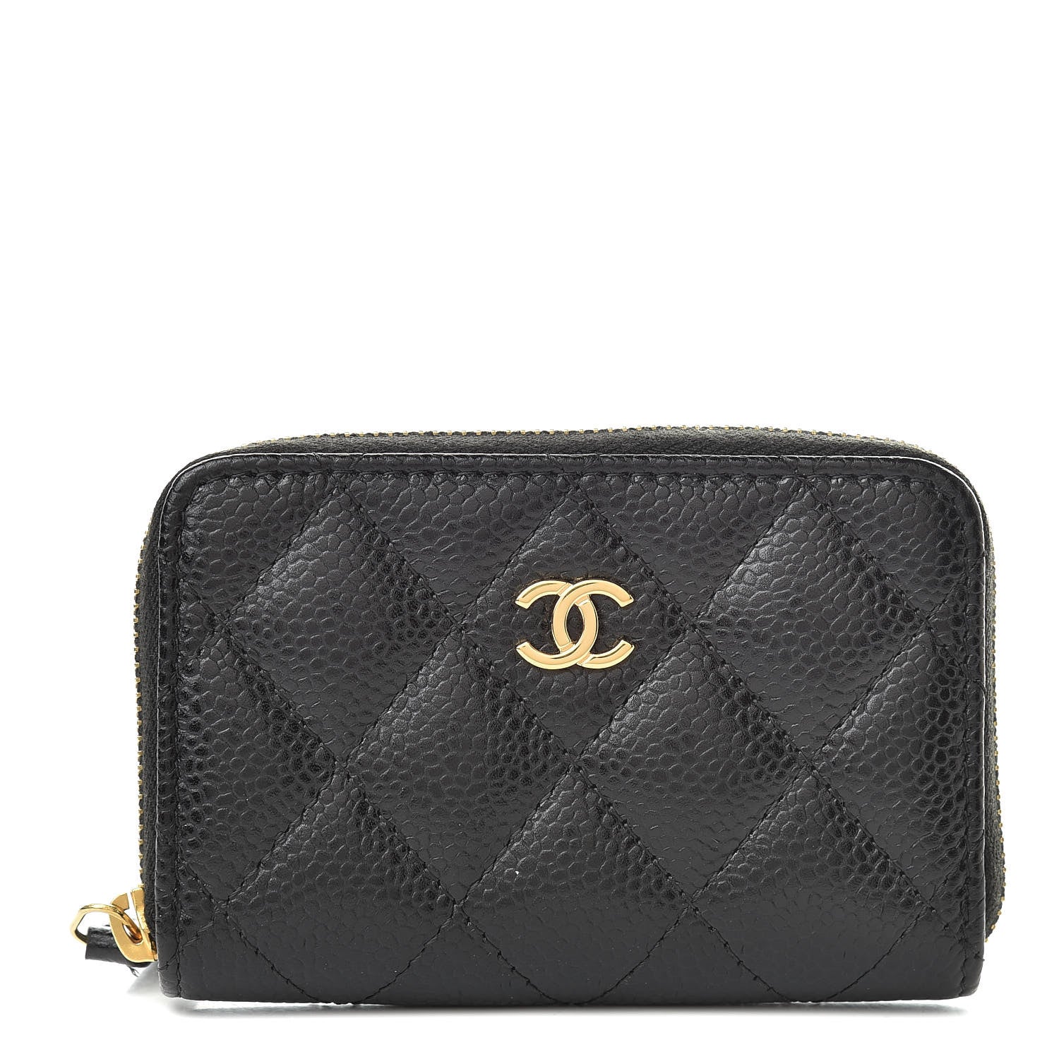 Chanel Caviar Quilted Zip Coin Purse Black 1 of 9
