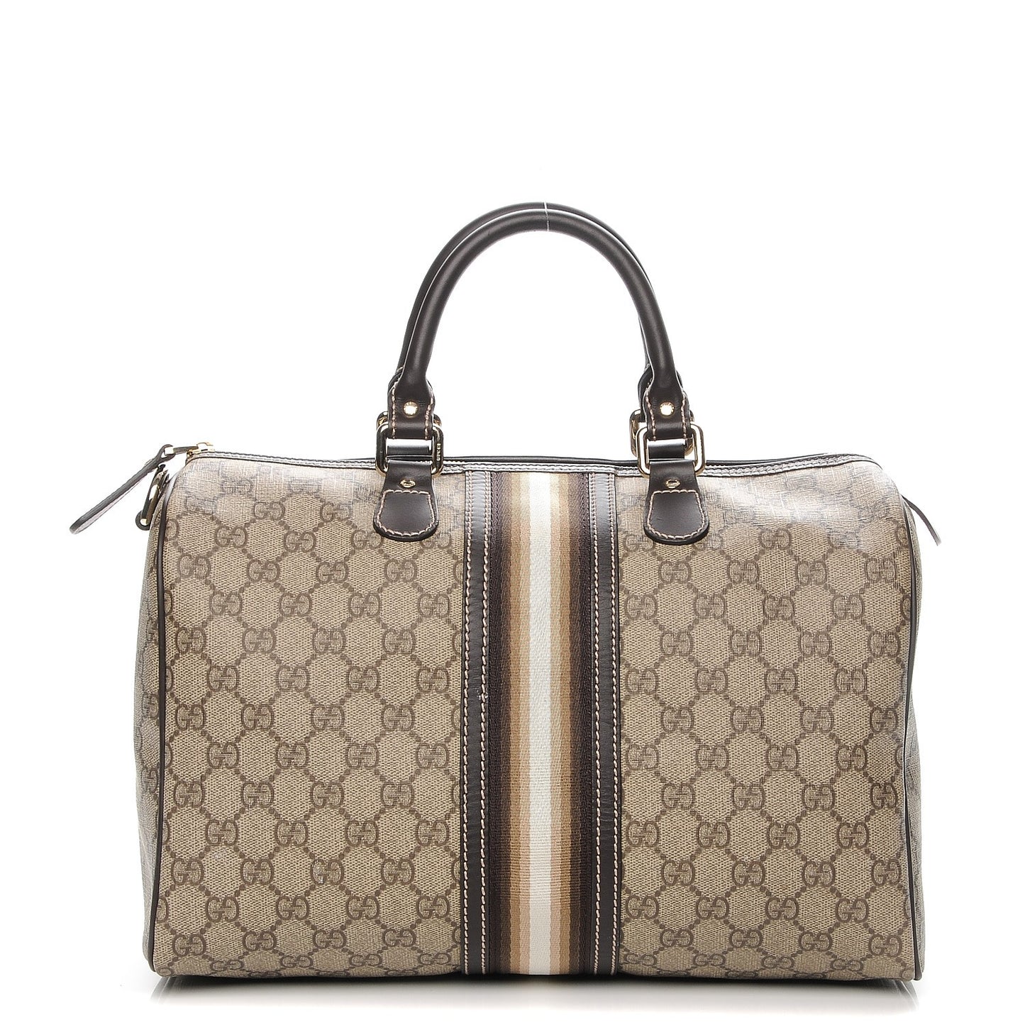 GG Plus Monogram Web Medium Joy Boston Dark Brown