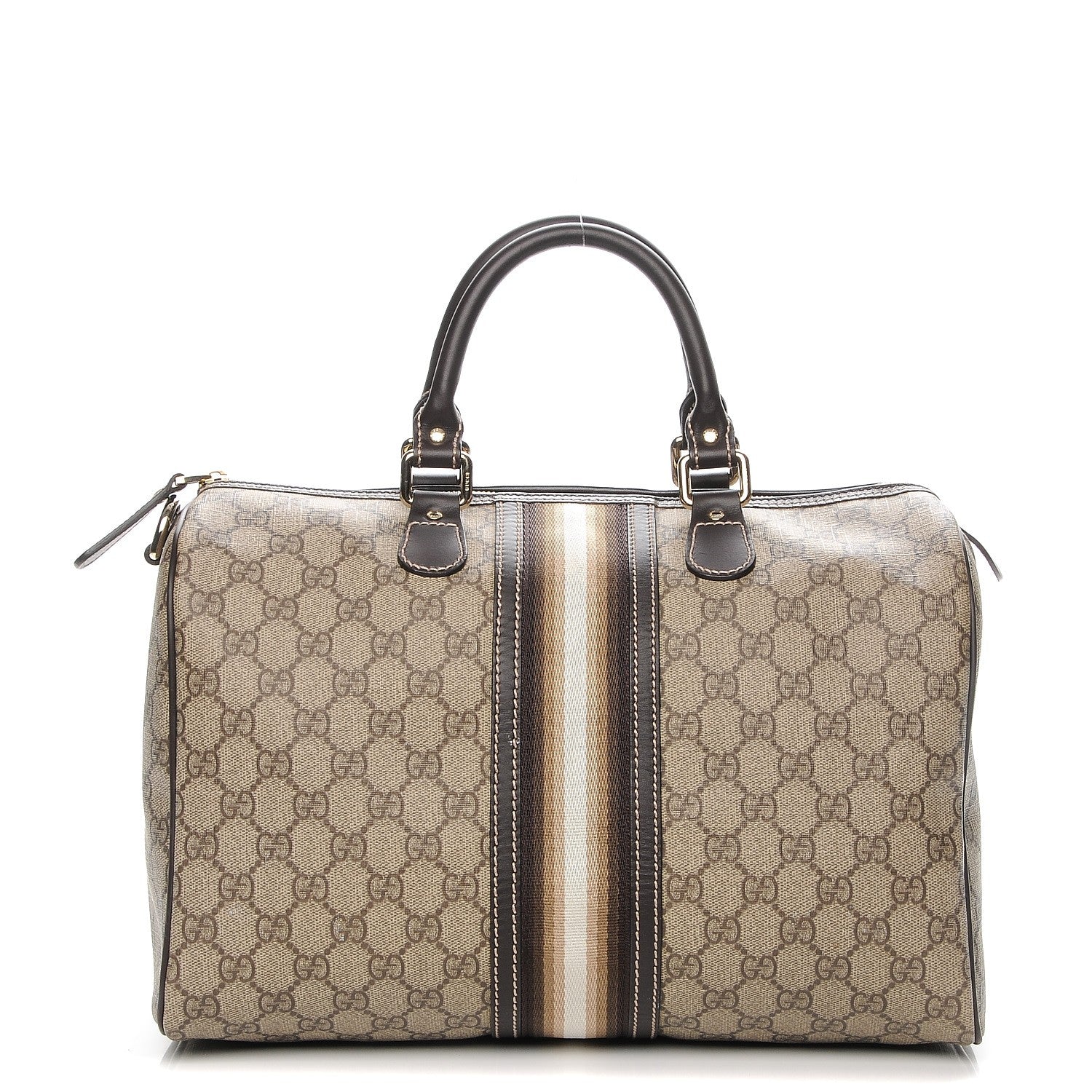 Gucci GG Plus Monogram Web Medium Joy Boston Dark Brown 1 of 7