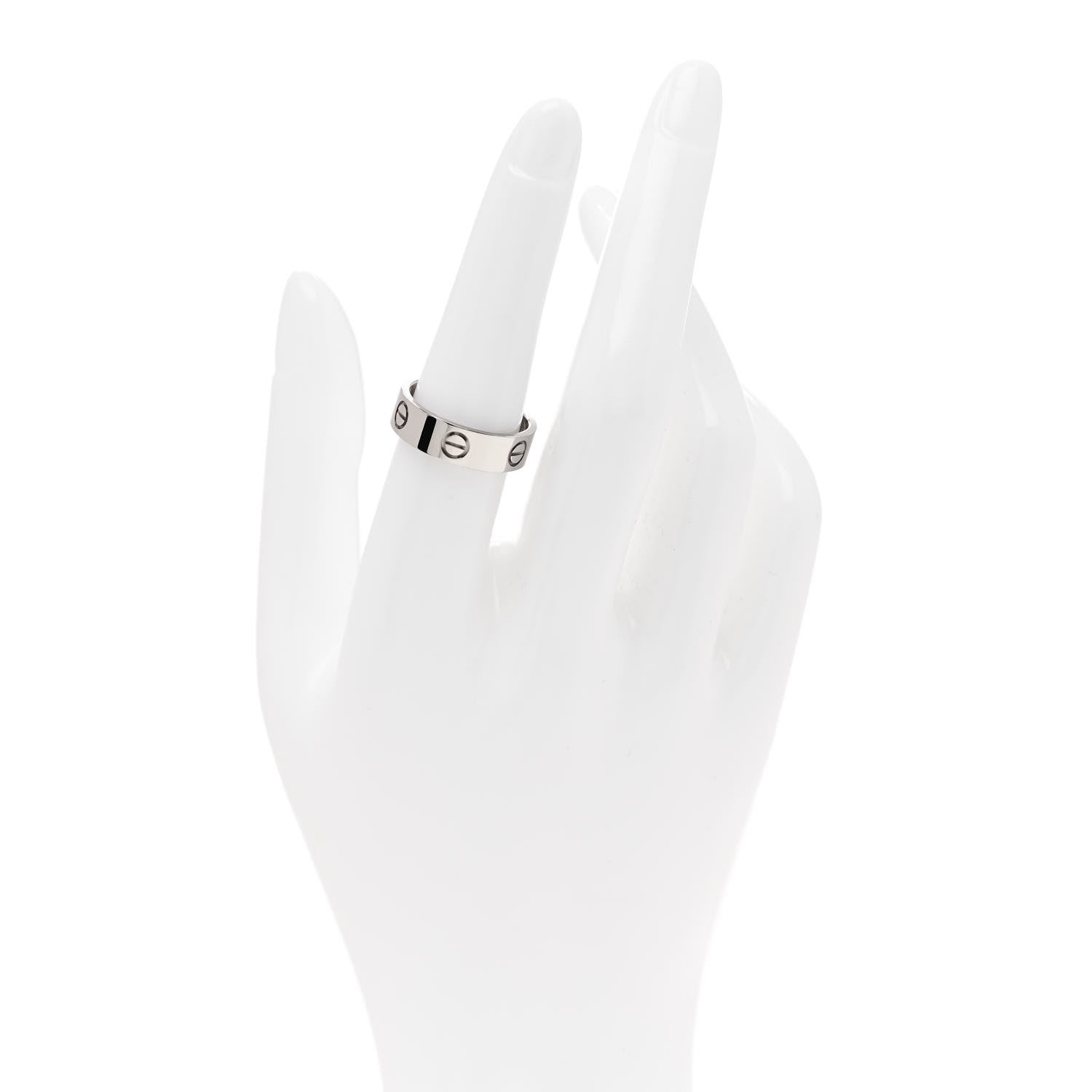 Cartier 18K White Gold 5.5mm LOVE Ring 54 6.75 2 of 4