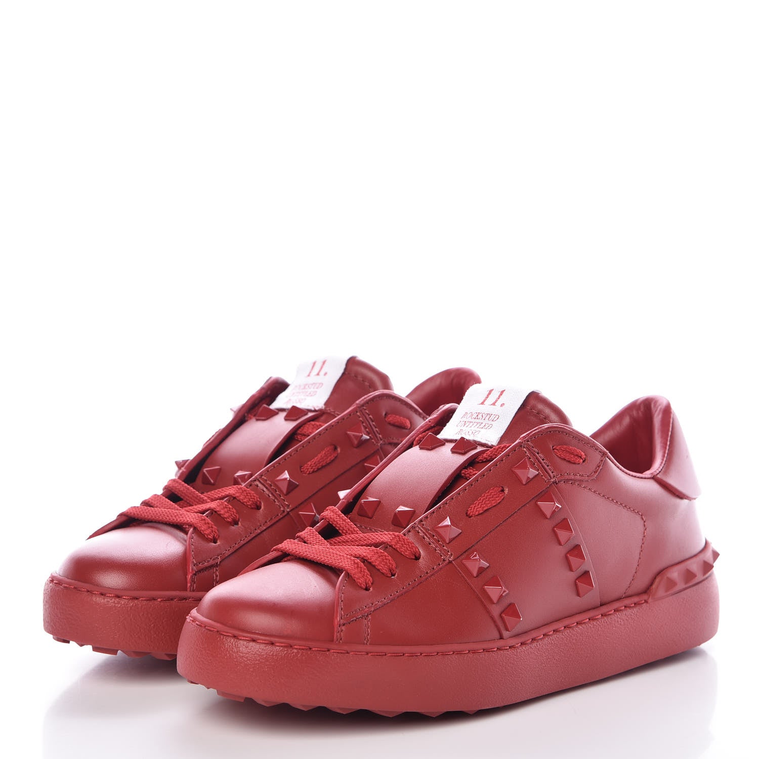 Valentino Garavani Calfskin Rockstud Untitled Open Sneakers 36 Rosso Valentino 3 of 9