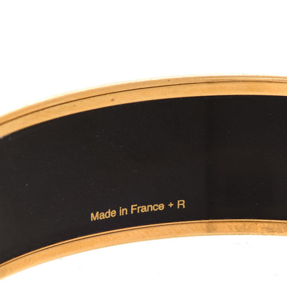 Hermes Enamel Printed Wide Balcons du Guadalquivir Bracelet 62 Gold 5 of 6