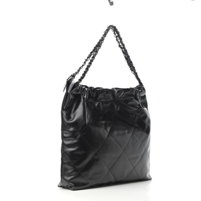 Chanel Shiny Calfskin Quilted Chanel 22 So Black 3 of 9