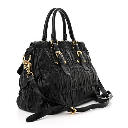 Prada Nappa Gaufre Tote Black 3 of 9