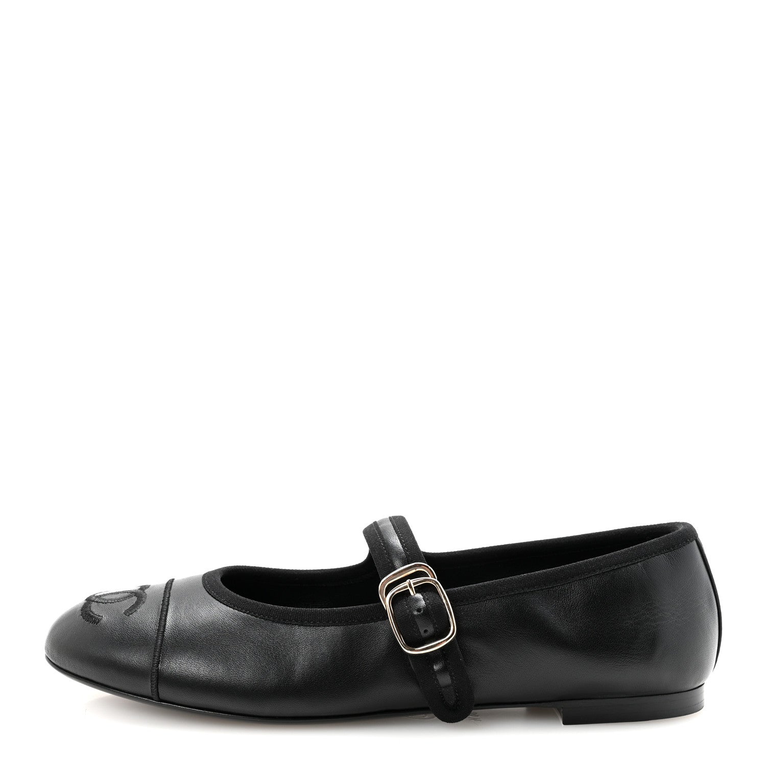 Chanel Lambskin Mary Jane Flats 36.5 Black 1 of 10