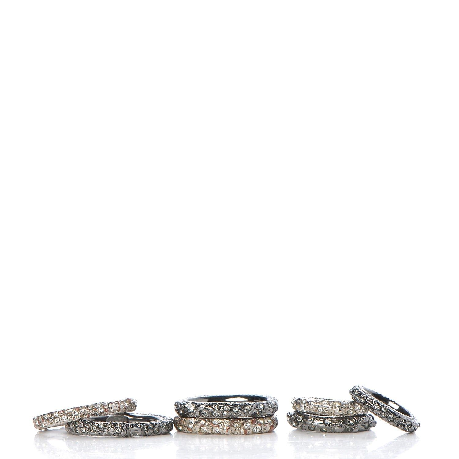 Chanel Crystal Knuckle Stackable Ring Set 1 of 4