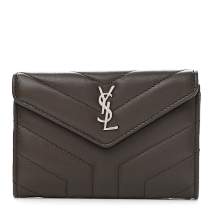 Saint Laurent Lambskin Y Quilted Monogram Small Loulou Envelope Wallet Faggio 1 of 8